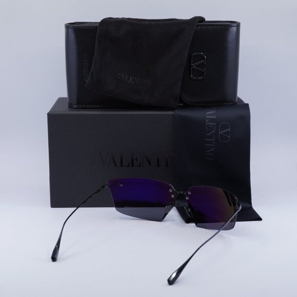 Valentino V-LURE VLS-130A Square Sunglasses - Shiny Black/Grey - Picture 9 of 9
